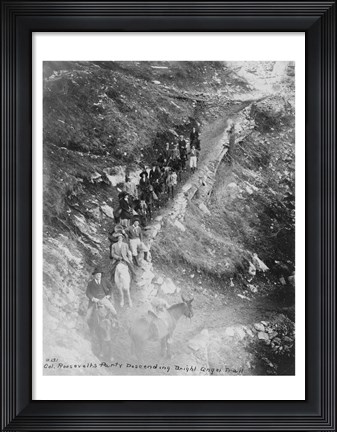 Framed Col. Roosevelt&#39;s party descending Bright Angel Trail Print