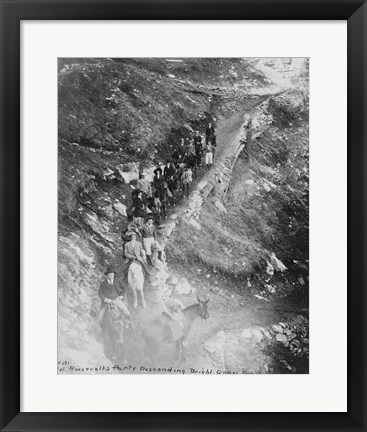 Framed Col. Roosevelt&#39;s party descending Bright Angel Trail Print