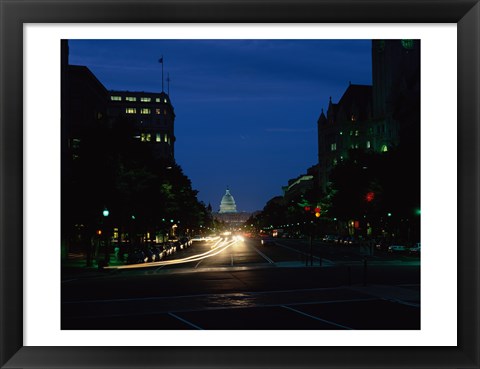 Framed Traffic on a road, Washington, D.C., USA Print