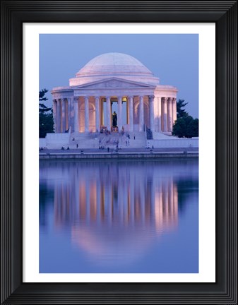 Framed Jefferson Memorial Reflection At Dusk, Washington, D.C., USA Print