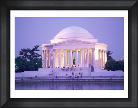 Framed Jefferson Memorial at dusk, Washington, D.C., USA Print