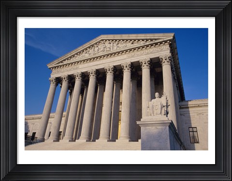 Framed Facade of the U.S. Supreme Court, Washington, D.C., USA Closeup Print