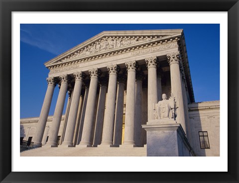 Framed Facade of the U.S. Supreme Court, Washington, D.C., USA Closeup Print