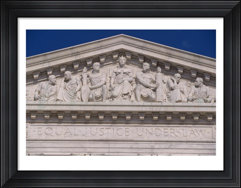 Framed Pedimental frieze on the U.S. Supreme Court building, Washington, D.C., USA Print