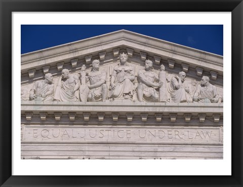 Framed Pedimental frieze on the U.S. Supreme Court building, Washington, D.C., USA Print