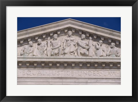 Framed Pedimental frieze on the U.S. Supreme Court building, Washington, D.C., USA Print