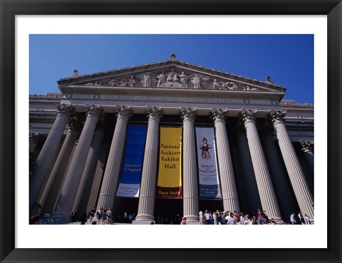 Framed Facade of the U.S. National Archives, Washington, D.C., USA Print