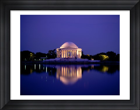 Framed Jefferson Memorial Lit At Dusk, Washington, D.C., USA Print