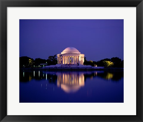 Framed Jefferson Memorial Lit At Dusk, Washington, D.C., USA Print