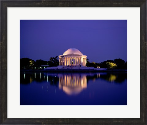 Framed Jefferson Memorial Lit At Dusk, Washington, D.C., USA Print