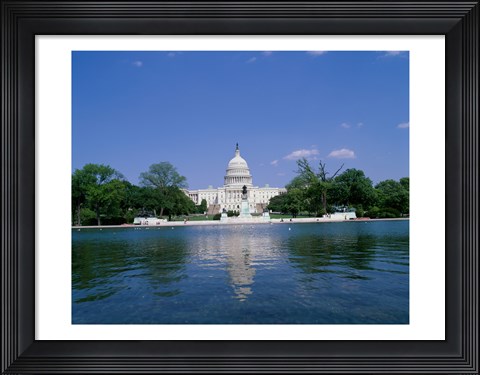 Framed Pond in front of the Capitol Building, Washington, D.C., USA Print