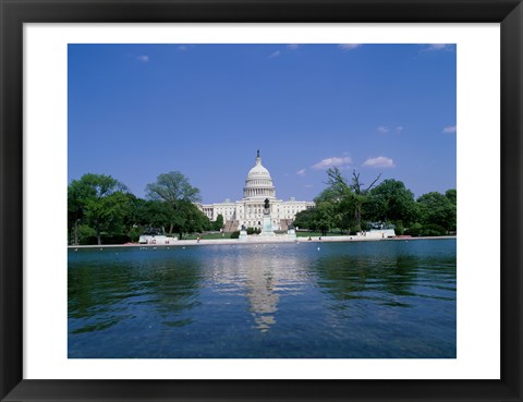 Framed Pond in front of the Capitol Building, Washington, D.C., USA Print