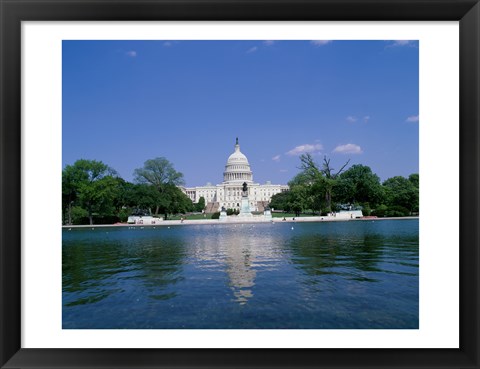 Framed Pond in front of the Capitol Building, Washington, D.C., USA Print