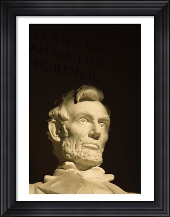 Framed High section view of a statue, Lincoln Memorial, Washington DC, USA Print