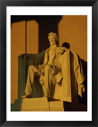 Framed Low angle view of a statue, Lincoln Memorial, Washington DC, USA Print