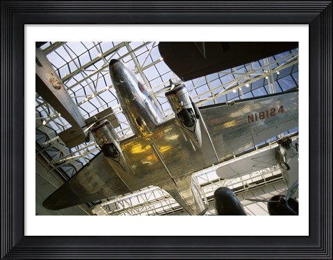 Framed Low angle view of an aircraft displayed in a museum, National Air and Space Museum, Washington DC, USA Print