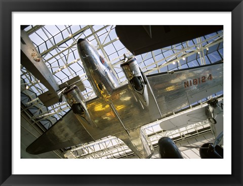 Framed Low angle view of an aircraft displayed in a museum, National Air and Space Museum, Washington DC, USA Print