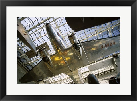 Framed Low angle view of an aircraft displayed in a museum, National Air and Space Museum, Washington DC, USA Print