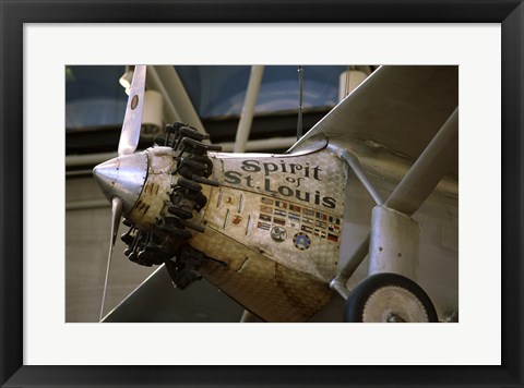 Framed Close-up of an aircraft displayed in a museum, Spirit of St. Louis, National Air and Space Museum, Washington DC, USA Print