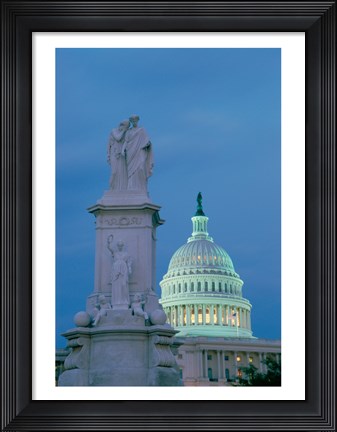 Framed Peace Monument Capitol Building Washington, D.C. USA Print
