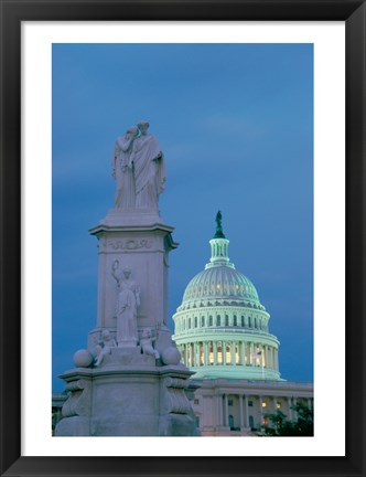 Framed Peace Monument Capitol Building Washington, D.C. USA Print