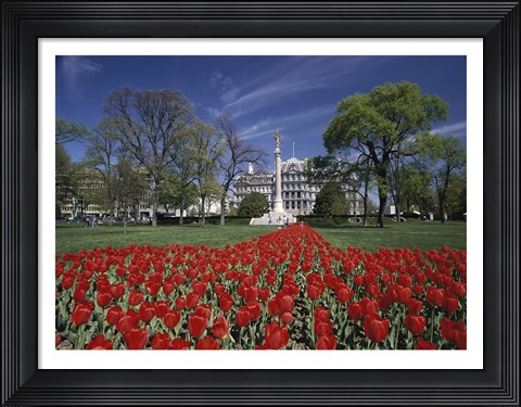 Framed Monument in front of a government building, First Division Monument, Eisenhower Executive Office Building, Washington DC, USA Print