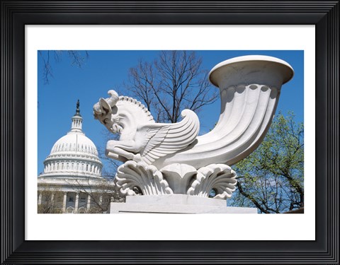 Framed USA, Washington DC, Capitol Building, sculpture Print