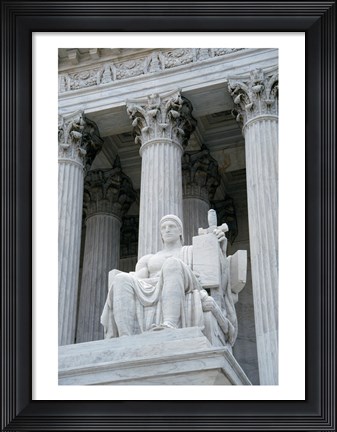 Framed Statue at a government building, US Supreme Court Building, Washington DC, USA Print
