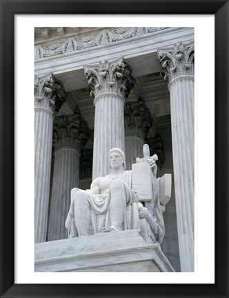 Framed Statue at a government building, US Supreme Court Building, Washington DC, USA Print