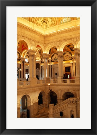 Framed USA, Washington DC, Library of Congress interior Print