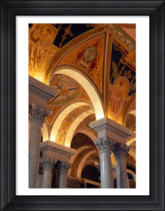 Framed Interiors of a library, Library Of Congress, Washington DC, USA Print