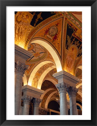 Framed Interiors of a library, Library Of Congress, Washington DC, USA Print