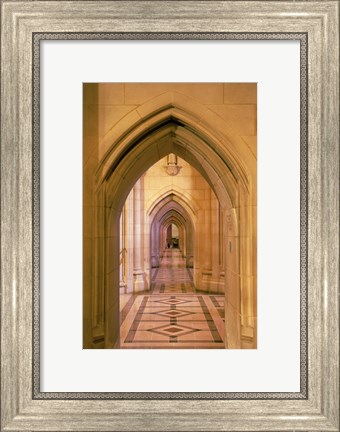 Framed Arched doorways at the National Cathedral, Washington D.C., USA Print