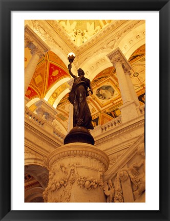 Framed USA, Washington DC, Library of Congress interior with sculpture Print