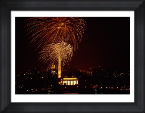 Framed Washington, D.C. USA Fireworks Print