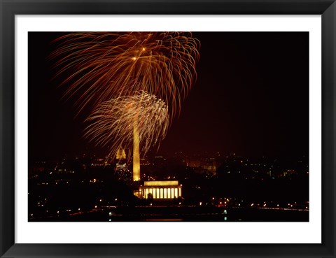 Framed Washington, D.C. USA Fireworks Print