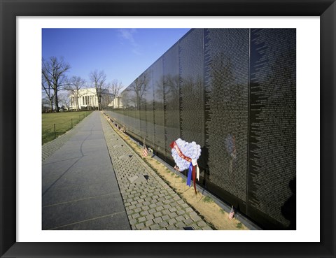 Framed Close-up of a memorial, Vietnam Veterans Memorial Wall, Vietnam Veterans Memorial, Washington DC, USA Print