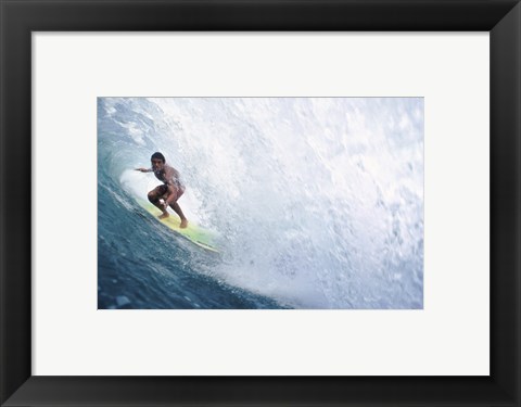 Framed Surfing - In the Curl Print