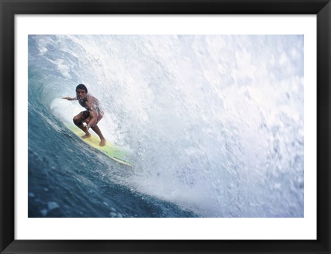 Framed Surfing - In the Curl Print