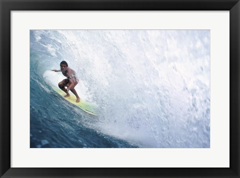 Framed Surfing - In the Curl Print