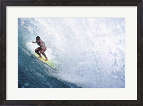 Framed Surfing - In the Curl Print