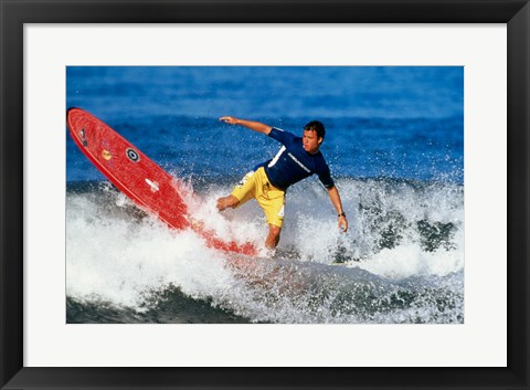 Framed Surfing in the water Print