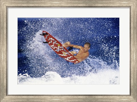 Framed Surfing in action Print
