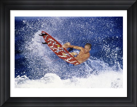 Framed Surfing in action Print