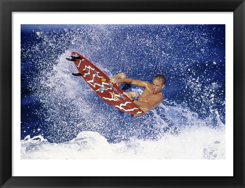 Framed Surfing in action Print