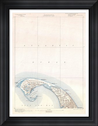 Framed 1900 U.S. Geological Survey Map of Provincetown, Cape Cod, Massachusetts 1900 Print