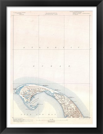 Framed 1900 U.S. Geological Survey Map of Provincetown, Cape Cod, Massachusetts 1900 Print