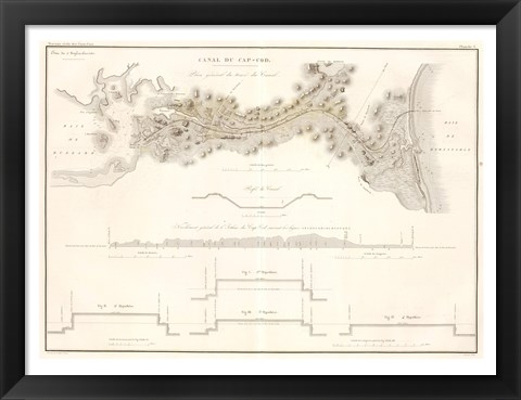 Framed Canal du Cape-Cod Massachusetts, 1834 map Print