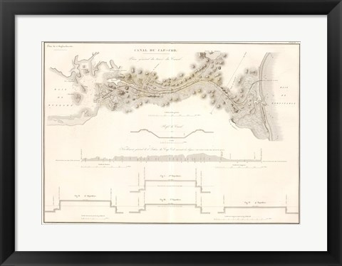 Framed Canal du Cape-Cod Massachusetts, 1834 map Print