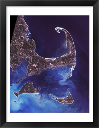 Framed Cape Cod - from space Print